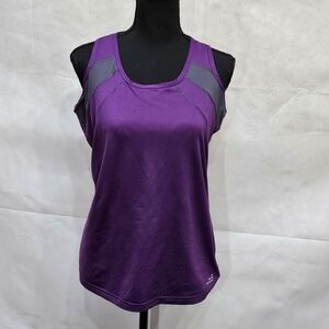 BCG Athletic Workout Tank Top with Built-in Bra Purple Grey Size XL